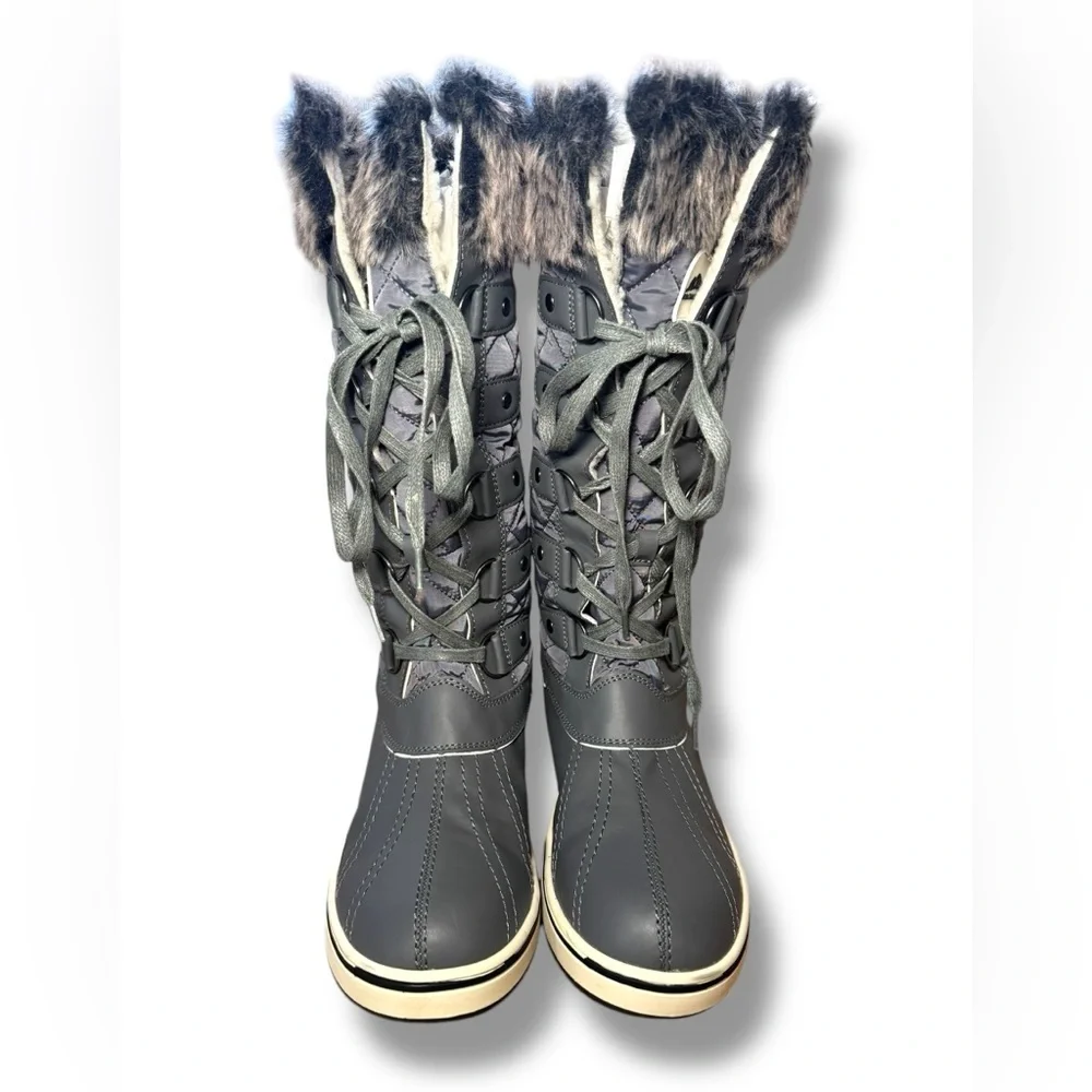 ALEADER Womens Cold Weather Winter Boots, Waterproof, Dark Gray Women’s Size 8.5